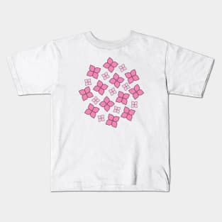 Hydrangea | Pink | White Kids T-Shirt